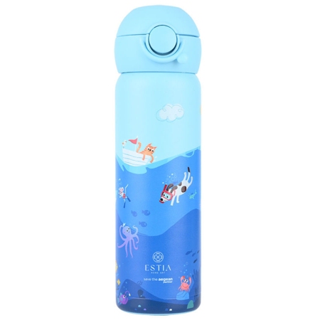 Μπουκάλι θερμός παιδικό Wonder bottle ανοξείδωτο 18/8 Ocean play 500ml 7x22.5εκ Estia 01-33101
