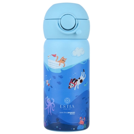 Μπουκάλι θερμός παιδικό Wonder bottle ανοξείδωτο 18/8 Ocean play 350ml 7x18εκ Estia 01-33040