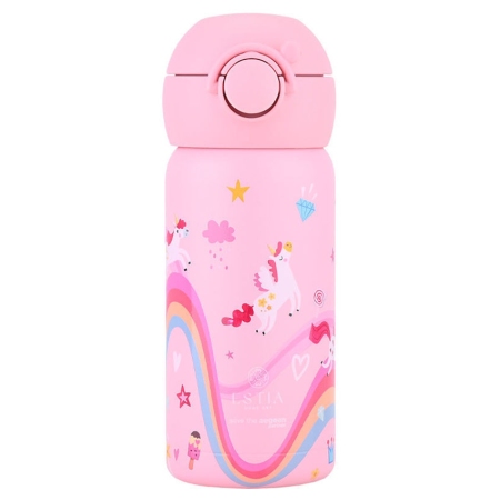 Μπουκάλι θερμός παιδικό Wonder bottle ανοξείδωτο 18/8 Rainbow dreams 350ml 7x18εκ Estia 01-34184