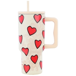 Straw tumbler XL θερμός ανοξείδωτο 18/8 Tender lace 900ml Estia 01-32074