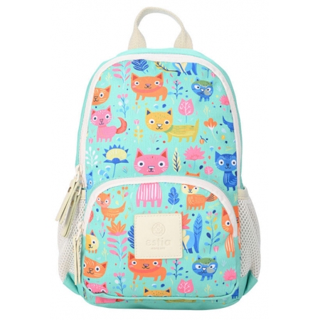 Τσάντα πλάτης παιδική υφασμάτινη Feline foliage 6Lt Estia 01-21368