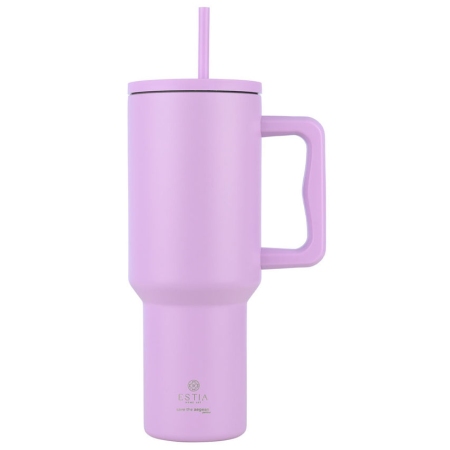 Straw tumbler XL θερμός ανοξείδωτο 18/8 Lavender purple 1200ml Estia 01-32227