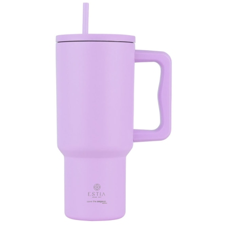Straw tumbler XL θερμός ανοξείδωτο 18/8 Lavender purple 900ml Estia 01-32159