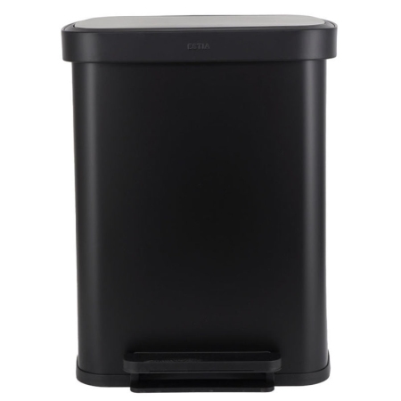 Κάδος απορριμμάτων ανοξείδωτος μαύρος 50Lt Estia 01-31978