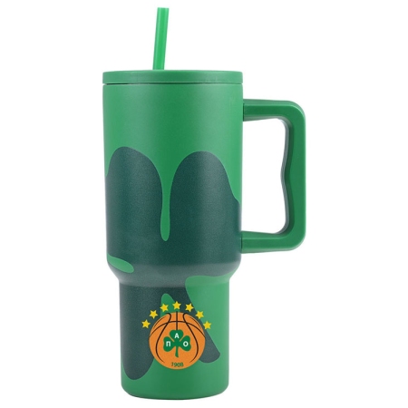 Straw tumbler XL θερμός ανοξείδωτο 18/8 Panathinaikos B.C. 900ml Estia 01-35983