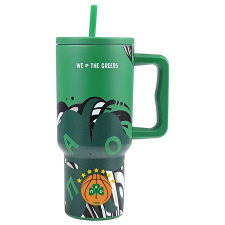 Straw tumbler XL θερμός ανοξείδωτο 18/8 Panathinaikos B.C. 900ml Estia 01-35990