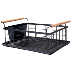 Πιατοθήκη μεταλλική Bamboo essentials μαύρη 44x32x20εκ Estia 01-12885