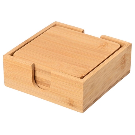 Σουβέρ σετ 5 τεμαχίων Bamboo essentials natural 11εκ Estia 01-19723