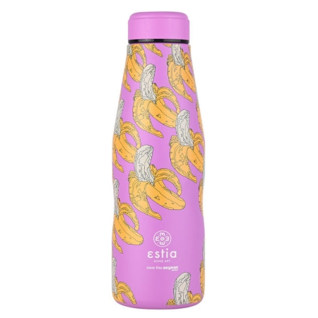 Μπουκάλι θερμός ανοξείδωτο 18/8 Banana swirl 500ml 7x22.5εκ Estia 01-22235
