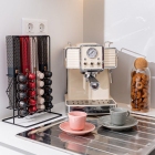Θήκη για κάψουλες + συσκευασίες Nespresso μεταλλική Metal black μαύρη 21.5x14x33.5εκ Estia 01-19914
