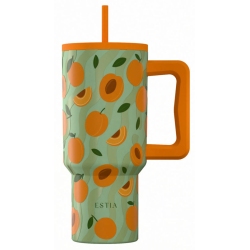 Straw tumbler XL θερμός ανοξείδωτο 18/8 Peach garden 900ml Estia 01-41632