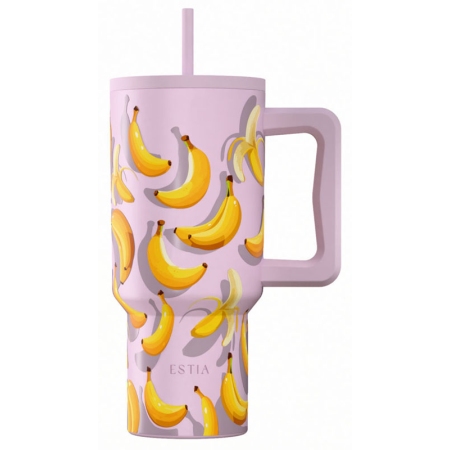 Straw tumbler XL θερμός ανοξείδωτο 18/8 Banana mood 900ml Estia 01-41601