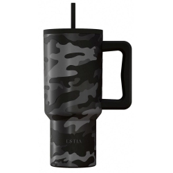 Straw tumbler XL θερμός ανοξείδωτο 18/8 Dark camo 900ml Estia 01-46163
