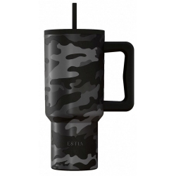 Straw tumbler XL θερμός ανοξείδωτο 18/8 Dark camo 900ml Estia 01-46163