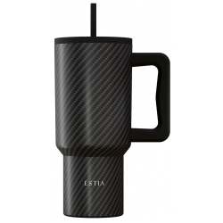 Straw tumbler XL θερμός ανοξείδωτο 18/8 Carbon fibre 900ml Estia 01-46170