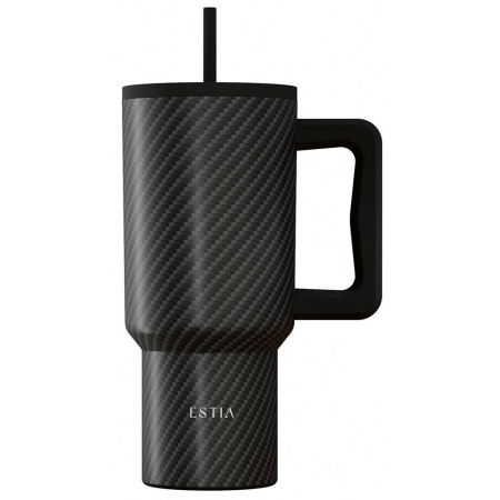 Straw tumbler XL θερμός ανοξείδωτο 18/8 Carbon fibre 900ml Estia 01-46170