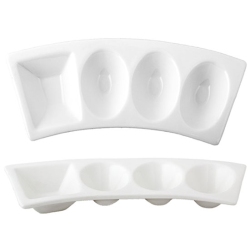 Ορντεβιέρα τεσσάρων θέσεων πορσελάνης λευκή 22εκ Alar 176-RE1309-8.5