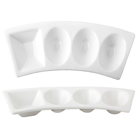 Ορντεβιέρα τεσσάρων θέσεων πορσελάνης λευκή 22εκ Alar 176-RE1309-8.5