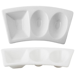 Ορντεβιέρα τριών θέσεων πορσελάνης λευκή 17εκ Alar 176-RE1308-6.75