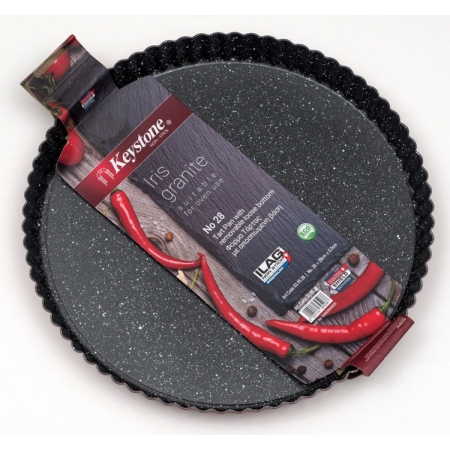 Φόρμα τάρτας αντικολλητική Iris Granite Νο28 28x3εκ Keystone 03.95.28