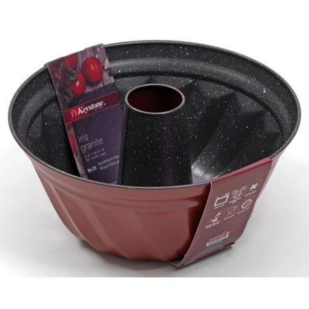 Φόρμα κέικ αντικολλητική Iris Granite Νο25 25x11εκ Keystone 03.63.25