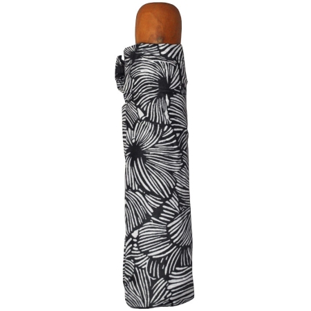 Ομπρέλα βροχής σπαστή Λουλούδια μαύρο-λευκό 53εκ Trend 0250