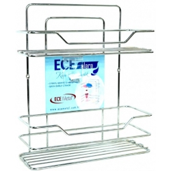 Ραφιέρα μπάνιου μεταλλική 2 θέσεων ασημί 30x12x35.3εκ Ece Metal 40250