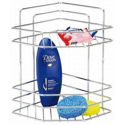 Ραφιέρα μπάνιου γωνιία μεταλλική 2 θέσεων ασημί 30.5x24x32εκ Ece Metal 40359