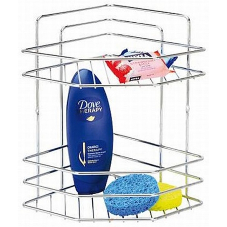 Ραφιέρα μπάνιου γωνιία μεταλλική 2 θέσεων ασημί 30.5x24x32εκ Ece Metal 40359