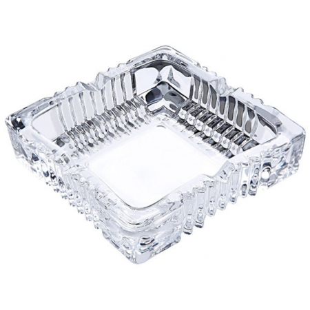 Σταχτοδοχείο γυάλινο διάφανο 14.5x14.5x4εκ Red cherry YG8016-2