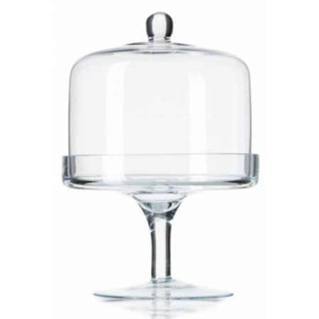 Τουρτιέρα-ορτνεβιέρα γυάλινη με πόδι διάφανη 14.5x24εκ Homestyle 120-15D