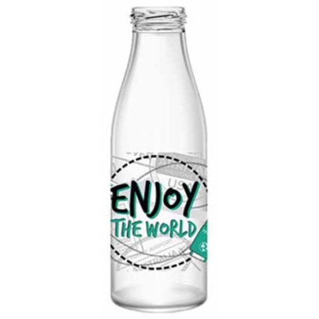 Μπουκάλι γυάλινο με μεταλλικό βιδωτό καπάκι Enjoy the world 1Lt Homestyle 28870117