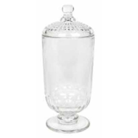 Φοντανιέρα με πόδι γυάλινη διάφανη 10x24εκ Lirmartur TB038C