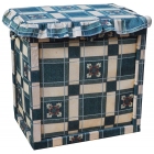 Κουτί αποθήκευσης υφασμάτινο πράσινο-μπεζ 30x21x34εκ Sinialo SIN-002