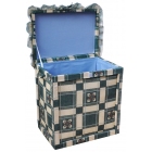 Κουτί αποθήκευσης υφασμάτινο πράσινο-μπεζ 30x21x34εκ Sinialo SIN-002