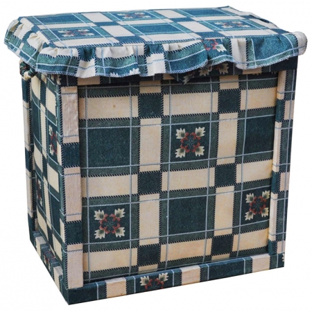 Κουτί αποθήκευσης υφασμάτινο πράσινο-μπεζ 36x26x39εκ Sinialo SIN-003