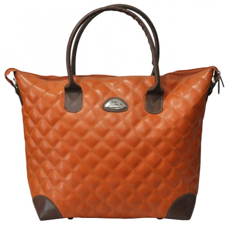 Τσάντα ταξιδίου PVC πορτοκαλί-καφέ 48x15x35εκ Sinialo 25-33-ΧΒ0011