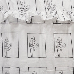 Κουρτίνα μπάνιου πολυεστερική διπλή Στάχυ λευκό-μαύρο 180x180εκ Sinialo 26-435-DOUBLE-1