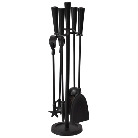 Αξεσουάρ τζακιού σετ 5 τεμαχίων μεταλλικό μαύρο Sinialo 26-364-16133