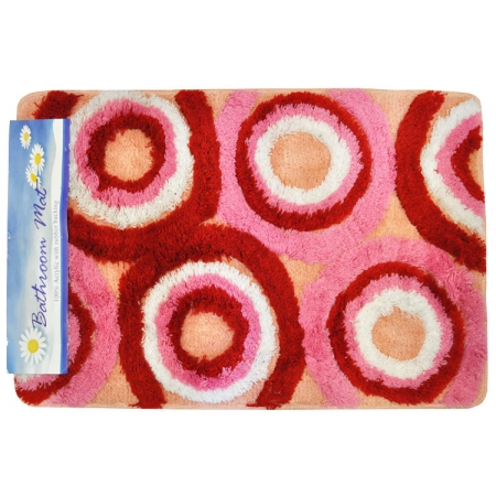 Πατάκι μπάνιου αντιολισθητικό ροζ-κόκκινο 90x60εκ Sinialo 26-435-ΑΒΜ6090