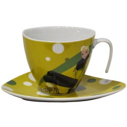 Φλυτζάνια τσαγιού σετ 6 τεμαχίων πορσελάνης λαχανί 220cc Sinialo 24-17-CDS1327