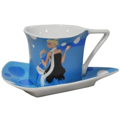 Φλυτζάνια τσαγιού σετ 6 τεμαχίων πορσελάνης μπλε 220cc Sinialo 24-17-HDS1326