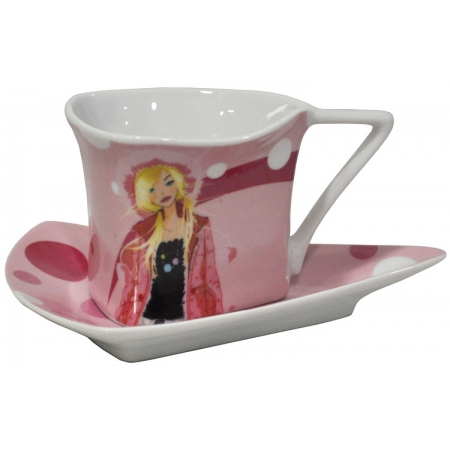 Φλυτζάνια τσαγιού σετ 6 τεμαχίων πορσελάνης ροζ 220cc Sinialo 24-17-HDS1318