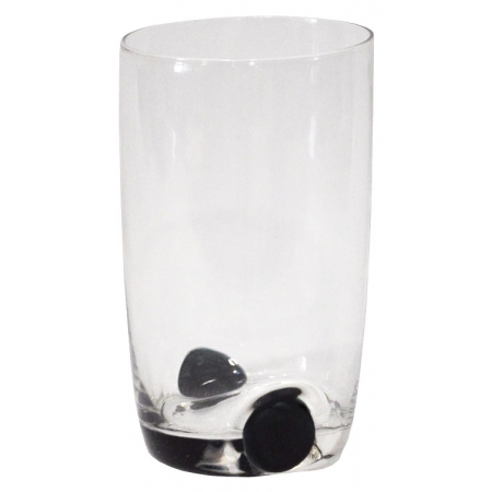 Ποτήρια νερού σετ 6 τεμαχίων γυάλινα No303 διάφανο-μαύρο 500cc Sinialo 35-33-524Β