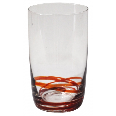 Ποτήρια νερού σετ 6 τεμαχίων γυάλινα No304 διάφανο-κόκκινο 500cc Sinialo 35-33-524R-304