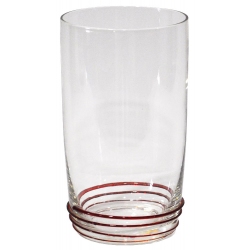 Ποτήρια νερού σετ 6 τεμαχίων γυάλινα No305 διάφανο-κόκκινο 500cc Sinialo 35-33-524R-305