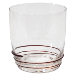 Ποτήρια ουίσκι σετ 6 τεμαχίων γυάλινα No305 διάφανο-κόκκινο 330cc Sinialo 35-33-538R-305