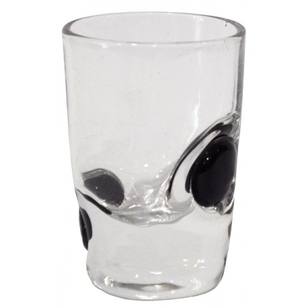 Ποτήρια σφηνάκι-λικέρ σετ 6 τεμαχίων γυάλινα διάφανο-μαύρο 4x6εκ Sinialo 35-33-CTAB2BC