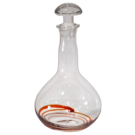 Καράφα γυάλινη με πώμα No305 διάφανο-κόκκινο 400cc Sinialo 35-33-CTASI02R-305