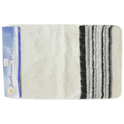 Πατάκι μπάνιου αντιολισθητικό Ριγέ λευκό-γκρι 80x50εκ Sinialo 26-435-4020ΑΒΜ2